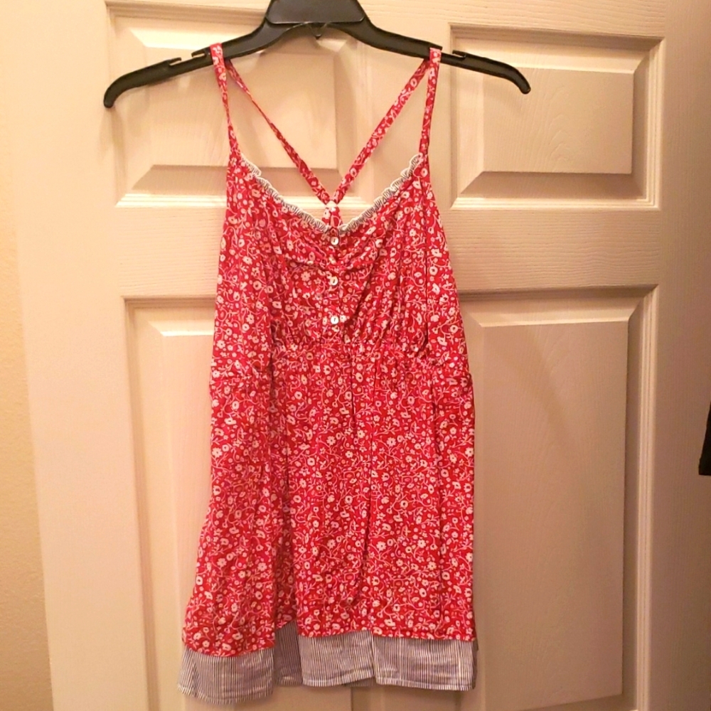 Floral Red Women's Top
